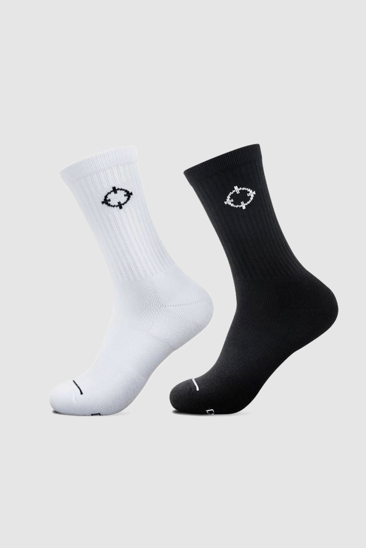 Crew Socks - Bundles of 2/3 [S322] Rigorer Black & White L ( EU 40-45 ) Pack of 2 Pairs (1 Black & 1 White)
