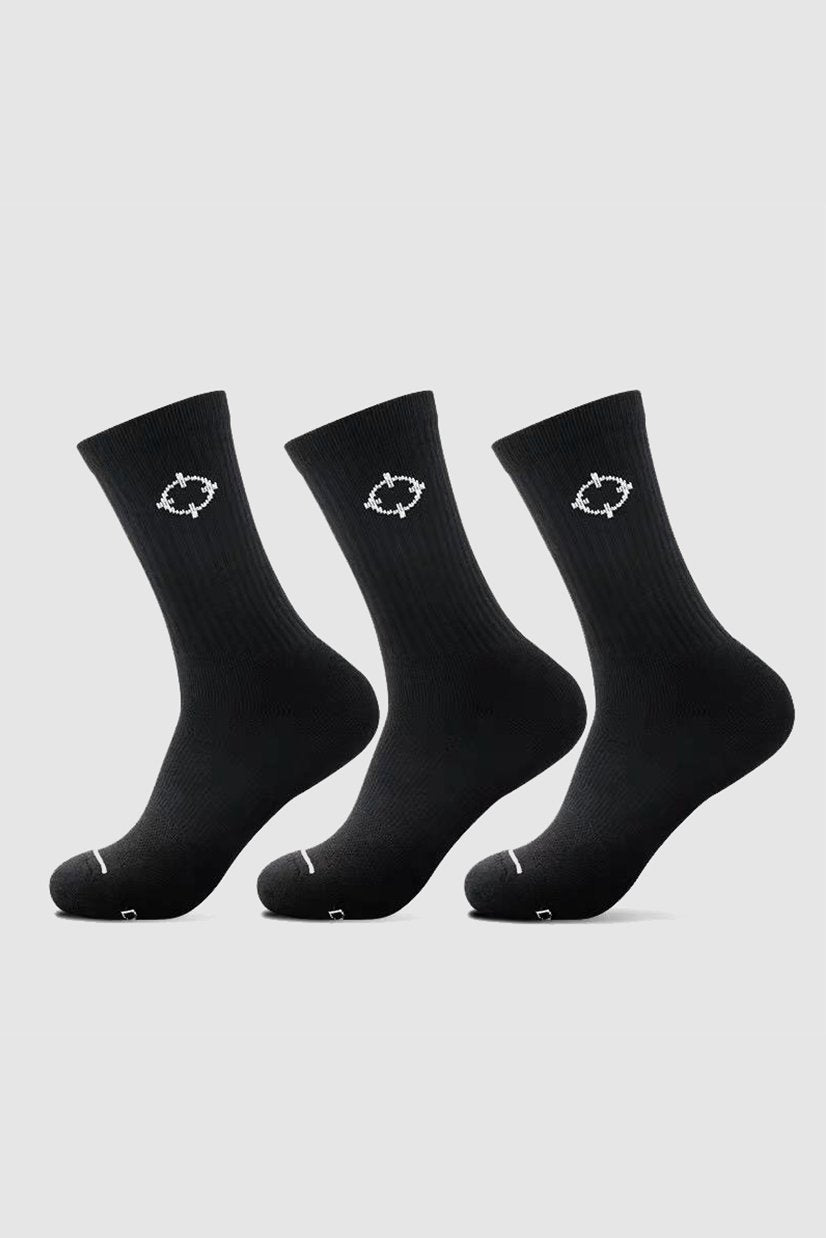 Black|Rigorer Crew Socks - Bundles of 2/3 [S322]