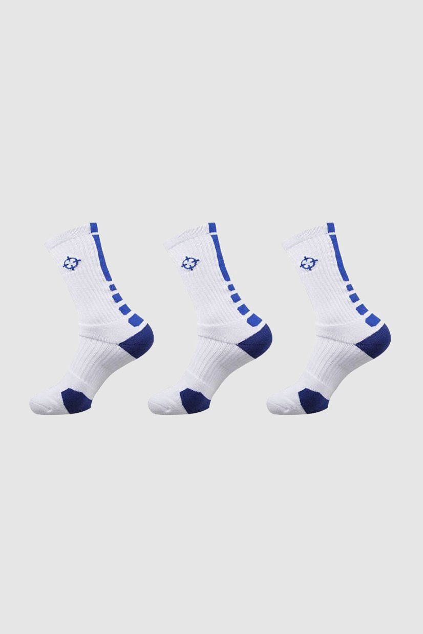 White/Blue|Rigorer Crew Socks [S04]