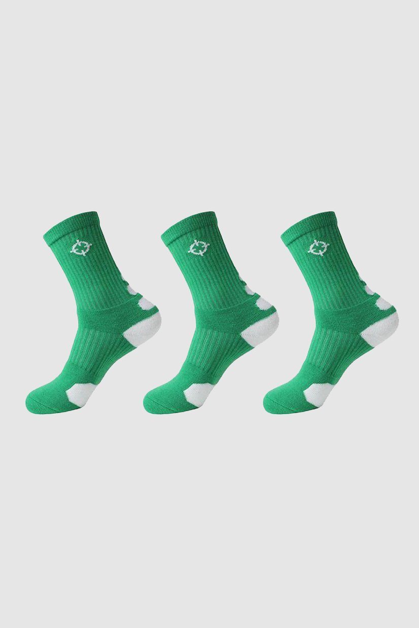 Green/White|Rigorer Crew Socks [S04]