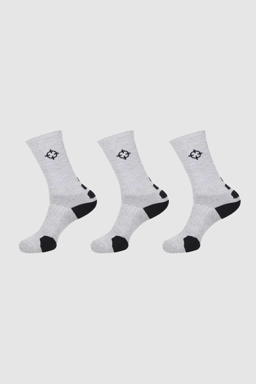 Grey/Black|Rigorer Crew Socks [S04]