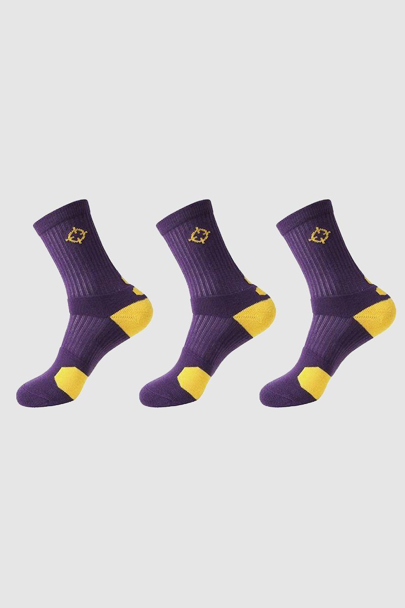 Purple/Yellow|Rigorer Crew Socks [S04]
