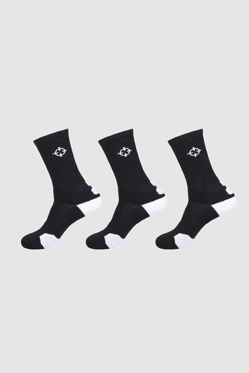 Black/White|Rigorer Crew Socks [S04]