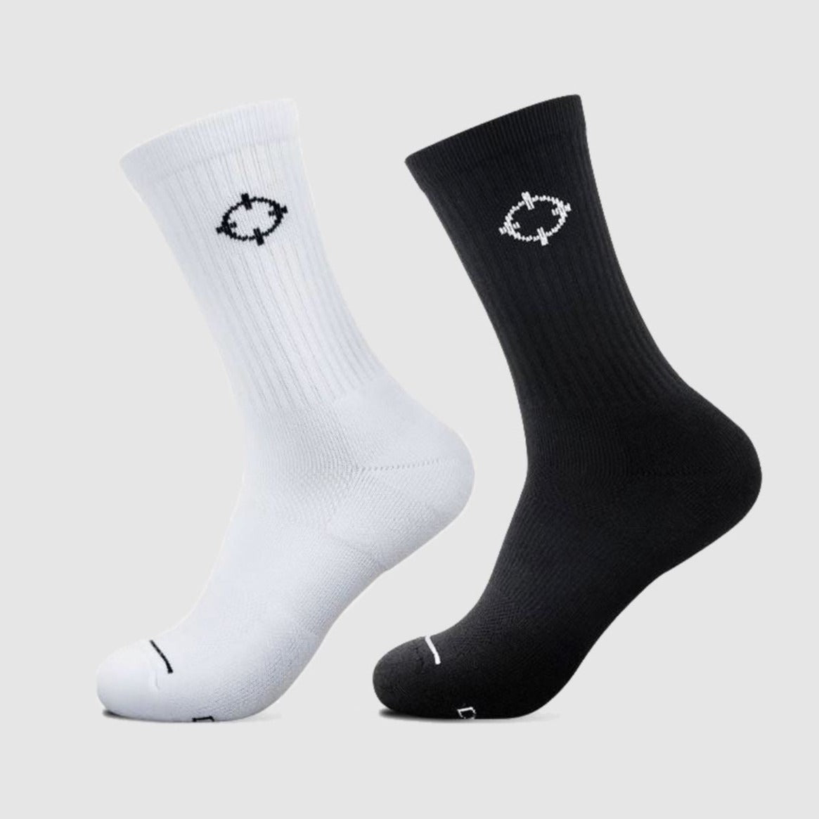 Crew Socks - Bundles of 2/3 [S322] Rigorer Black & White L ( EU 40-45 ) Pack of 2 Pairs (1 Black & 1 White)