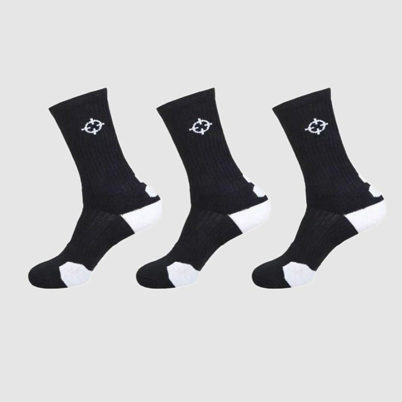 Black/White|Rigorer Crew Socks [S04]