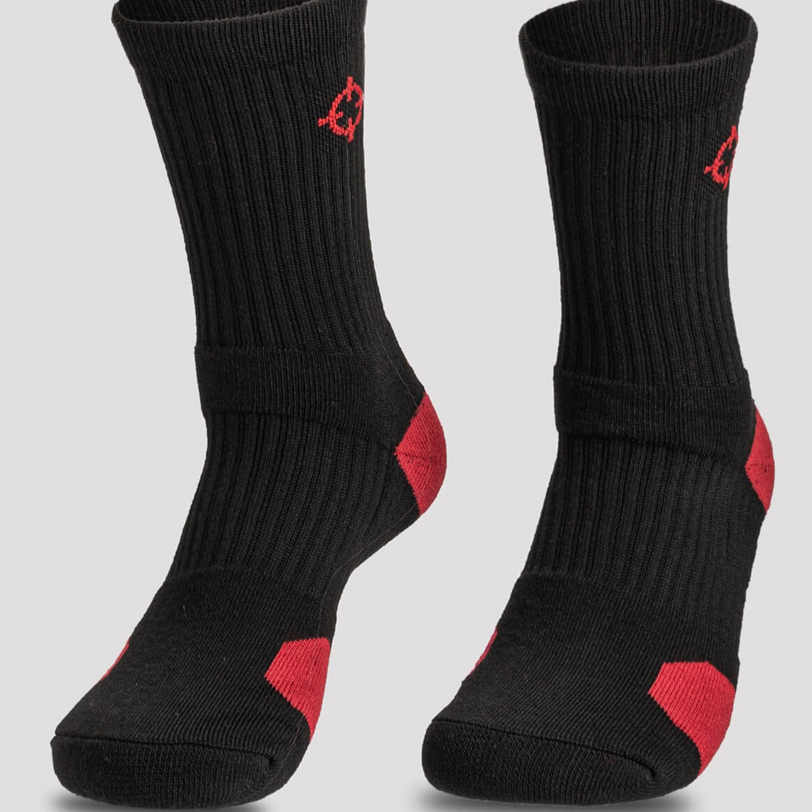 Black/Dark Red|Rigorer Crew Socks [S04]