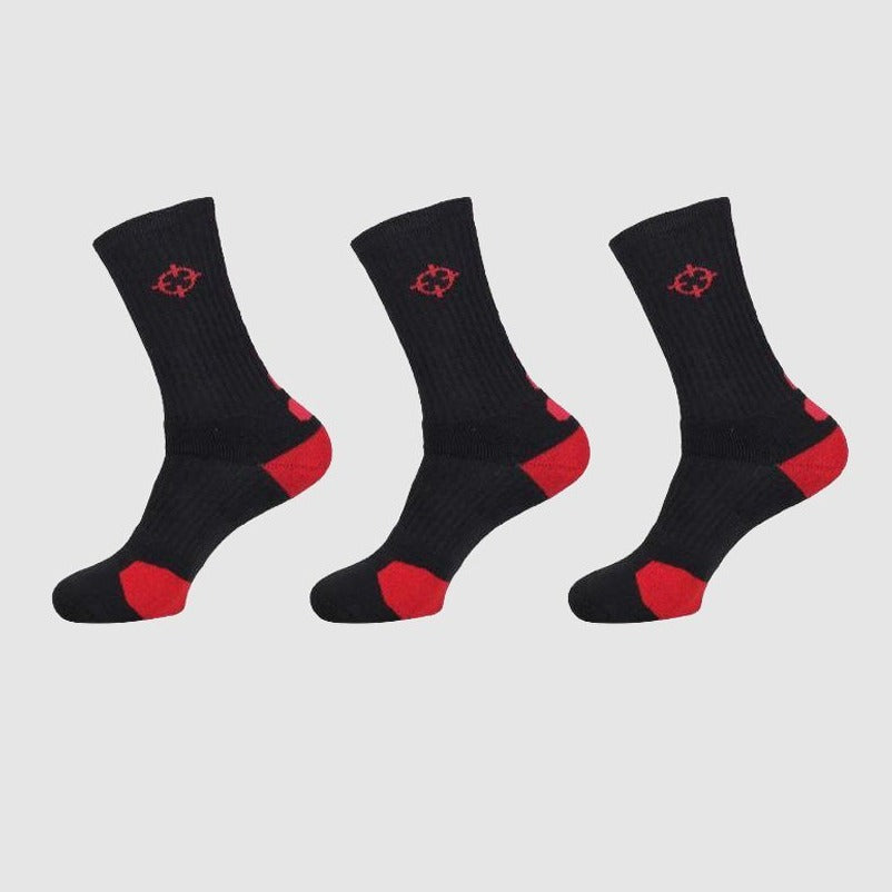 Black/Dark Red|Rigorer Crew Socks [S04]